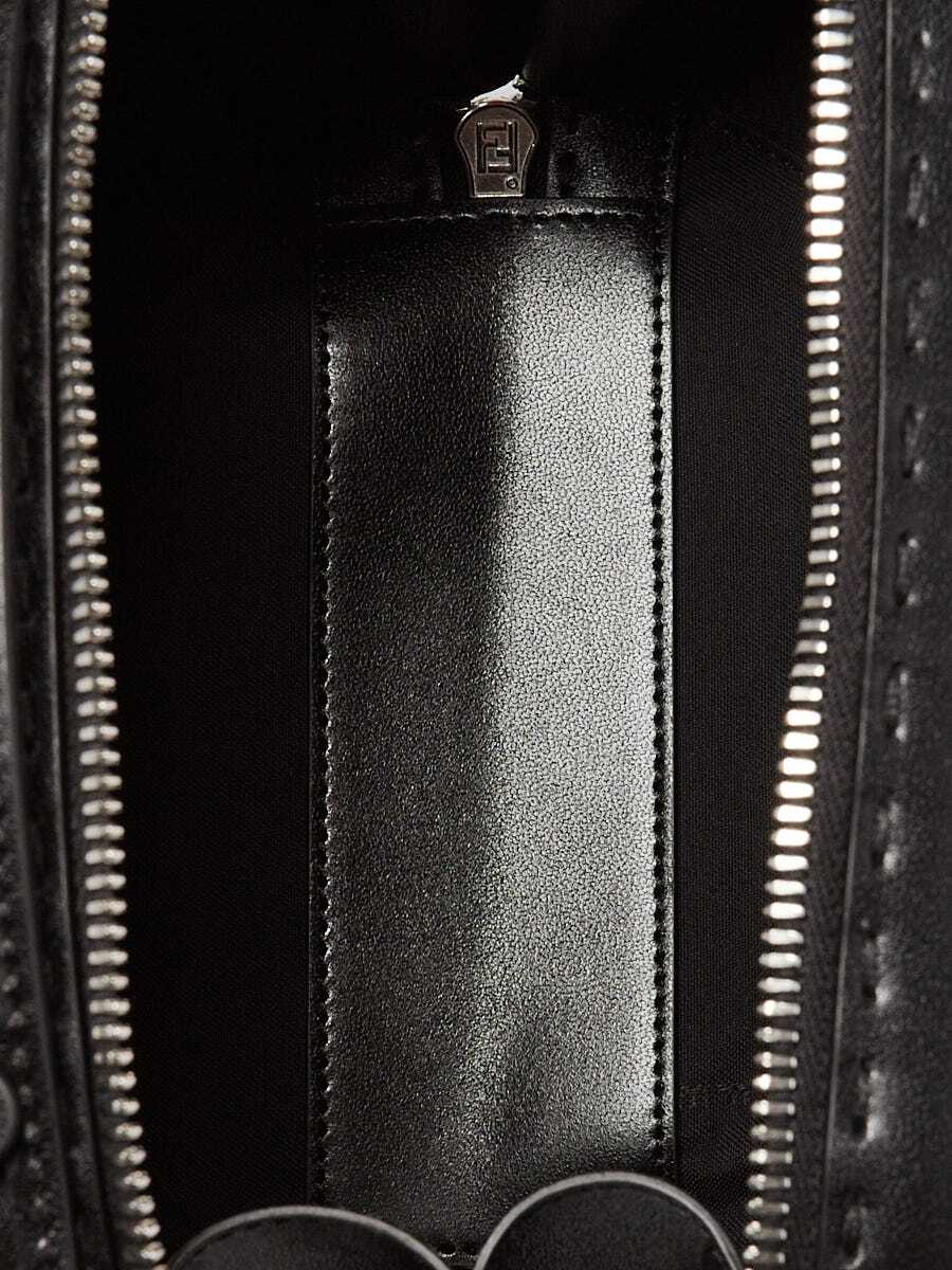 Fendi Black/Grey Canvas/Leather FF Print Mini Suitcase Bag