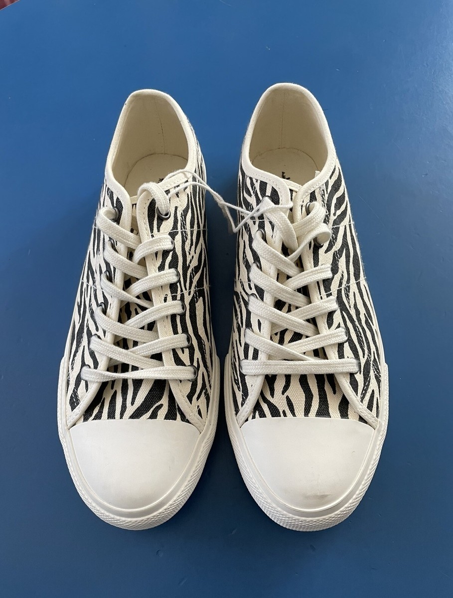 New American Eagle Zebra Prints Canvas Sneakers