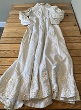 Women’s Handmade Vintage Long Heavy Floral Wedding dress size S White SF4