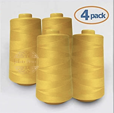 4 PACK of 6000 Yard each Spools Sewing Thread All Purpose 100% Polyester