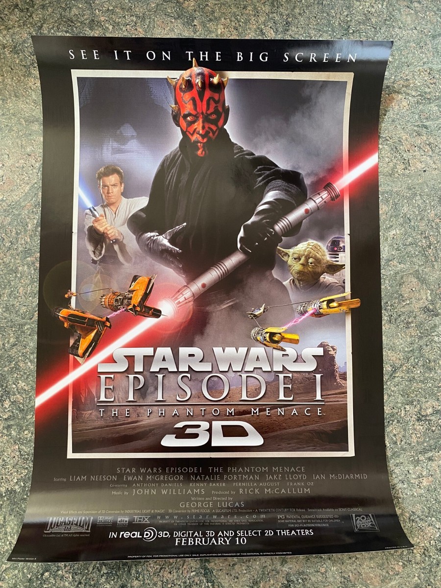 STAR WARS episode1 当時物 ポスター 90s 80s Star Wars Episode 1 The Phantom Menace 3D Original Mini