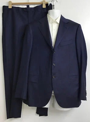 Cesare Attolini Suit Cobalt Super 150s Wool Single Breast 3 Button Size 44/37 - Image 1 of 4