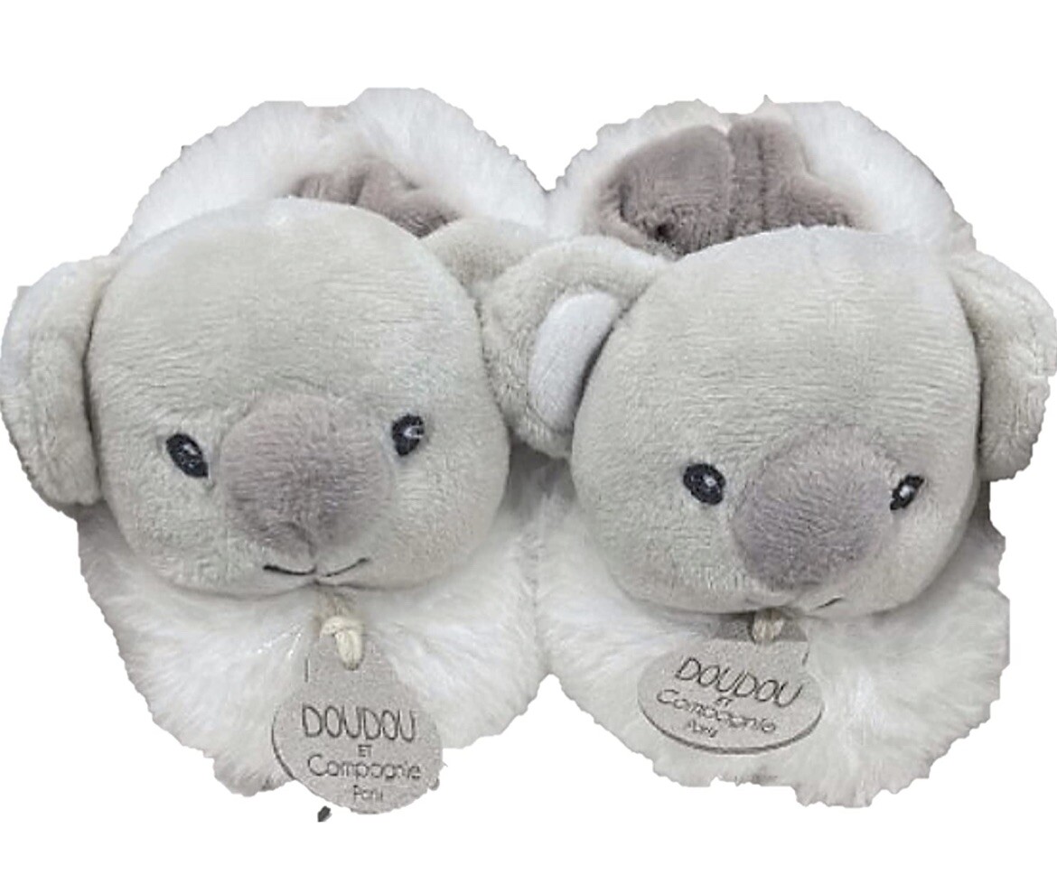 Doudou Et Compagnie Paris Koala Baby Bootie Slippers Soft Fur Crib