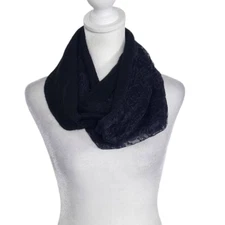 Nicole Marciano Black Lace Infinity Scarf One Size Black Knit Scarf with Lace De