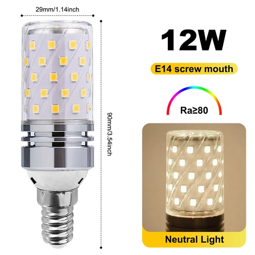 LED Corn Bulb E27 E14 B22 E12 B15 E17 12/16W 2835 60/80SMD Globe Lamp Spot Light - Picture 37 of 63