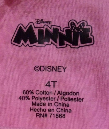 Toddler Girls Valentines Minnie Mouse TShirt Love Heart Pink 12M 18M Disney Baby - Picture 3 of 3