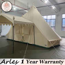 19.68 13.1ft Canvas Tent Bell Tent 4 Seasons Yurt Tent for Camping w/ porch