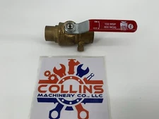 Mueller B&K Inline Ball Valve 3/4" Bronze Valve 600 WOG 150 WSP w/Bleeder Sweat