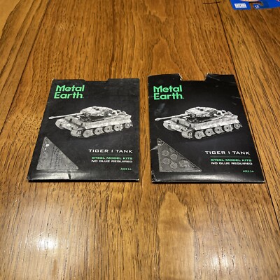2 Metal Earth 3-D Steel Model Kit Tiger 1 Tank German