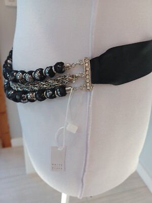 NEW White House Black Market - Black Chain Leather Belt - Sz M - NWT s-l400.jpg main image 3