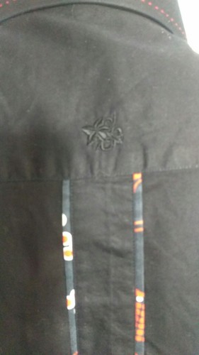 Stone Rose Red Rivet Collection bLACK Flip Cuff Casual Shirt Men's Medium @10 - Picture 7 of 10