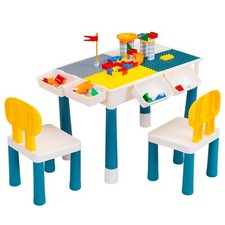 Tobbi Activity Table for Toddlers 3-5, Kids Table and Chair Set Building Blocks