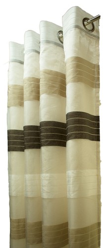 One Modern Look sheer panel Light Cream/Off white/Brown With Linning, 96" by 60" - Picture 3 of 3