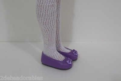 Dk Lavender Princess Flats Satin Bow Doll Shoes For 12'' Marley Wentworth (Debs)