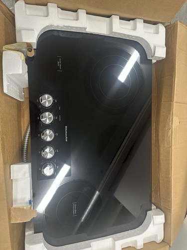 KitchenAid KCES556HBL 36 Inch Electric Cooktop 5 Radiant Elements: Black - Picture 4 of 10
