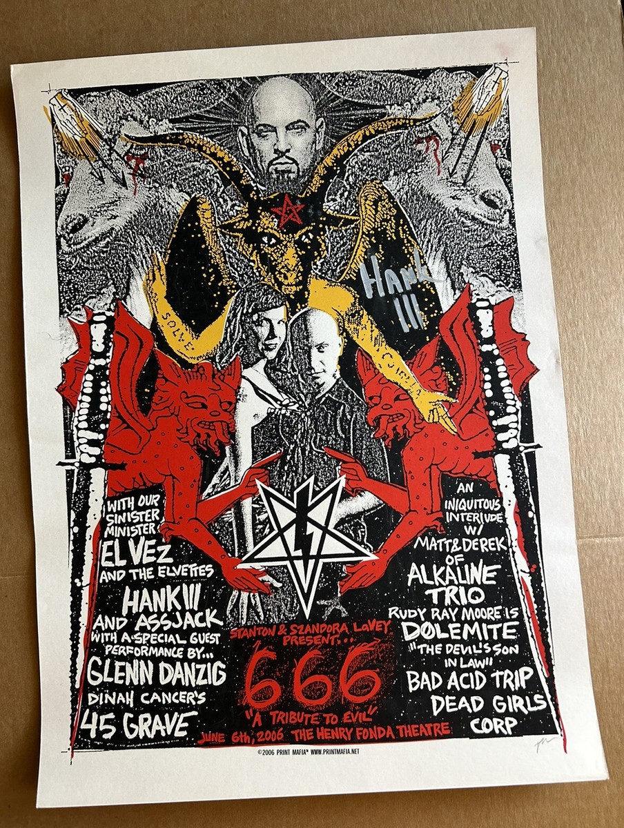 Danzig Poster Screen Print Hank III LaVey 666 Evil Signed Original