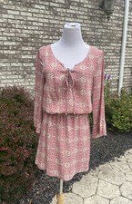 SANCTUARY Marrakech Dress XS Women's Blouson Boho Indie Dress Pink Cottagecore