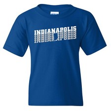Indianapolis Bay Retro Repeat - Hometown Sport Football Youth T Shirt - Royal