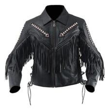 Women's Western Cowgirl Cowgirl Jacket Cowhide Fringe Style Short Coats