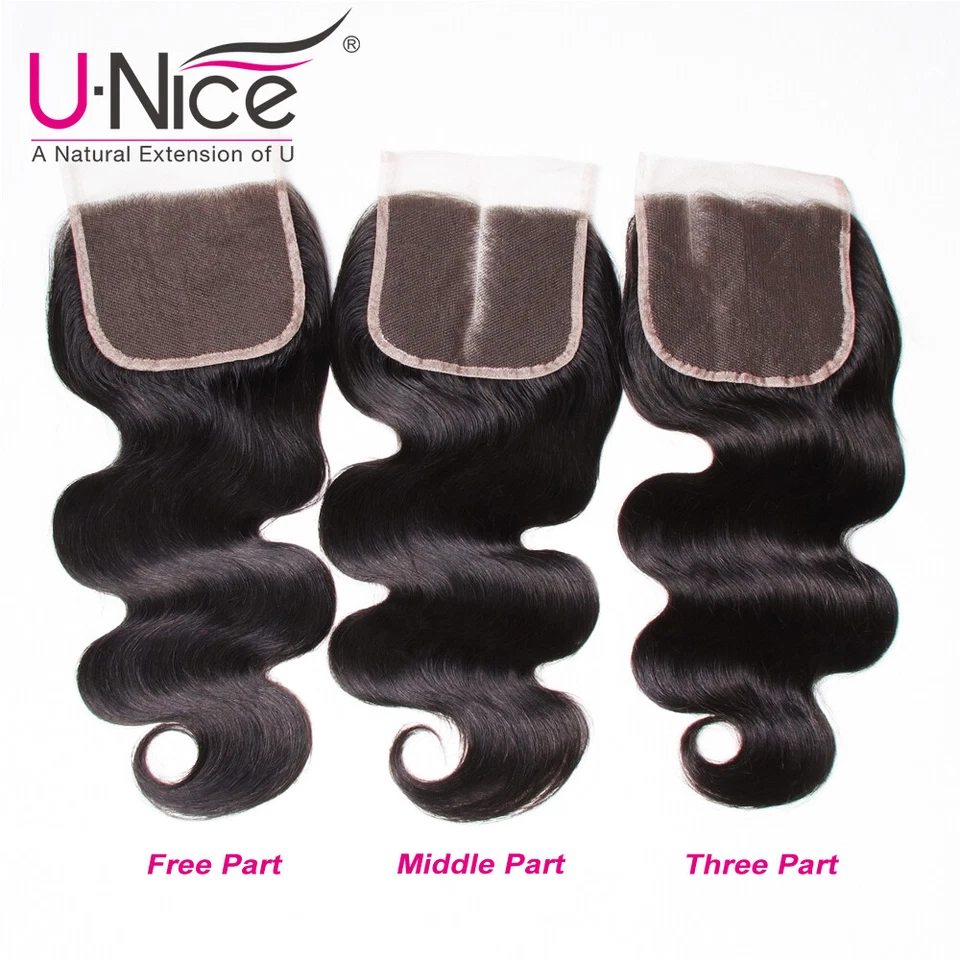 UNICE Malasia Body Wave 3 paquetes extensiones de cabello humano con tejido de cierre de encaje Foto 4 de 4