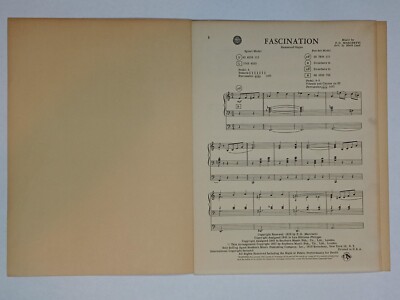 1950's FASCINATION F.D. Marchetti Piano Vintage Sheet Music 1957