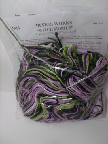 Purple WITCH MOBILE Plastic Canvas Kit 7" x 16" + Ornaments Design Works HTF - Picture 3 of 3