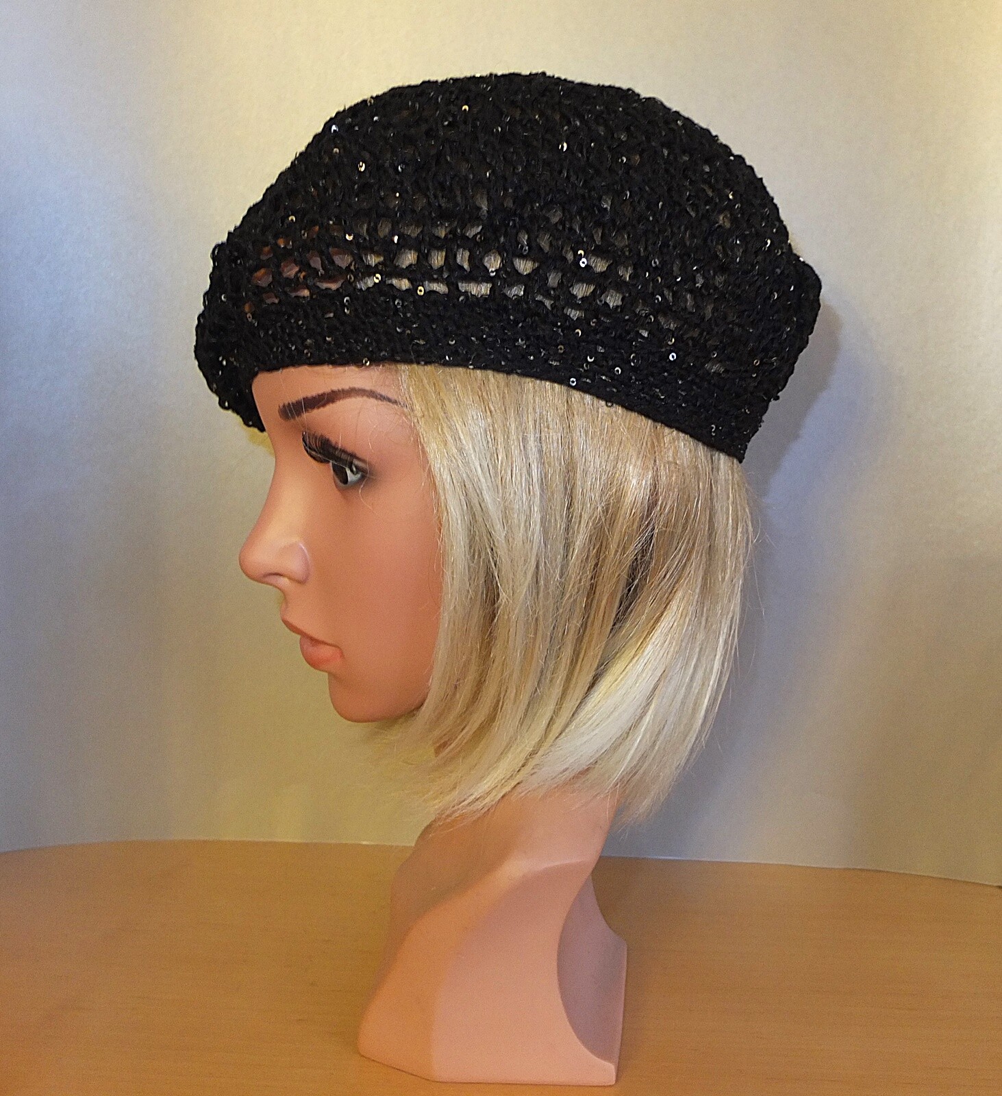 2 Stück Pailletten Baskenmützen | Glitzernde Pailletten | 23 Cm Durchmesser | Blau & Silber