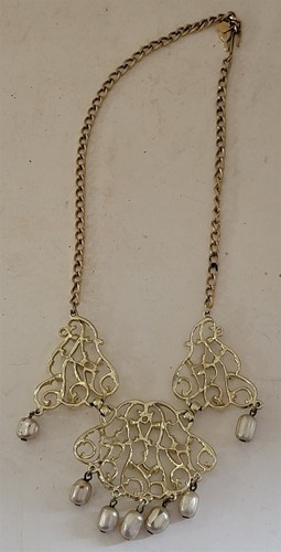 Vintage Sarah Coventry 17" Goldtone Chain Statement Necklace Costume Jewelry - Bild 8 von 8