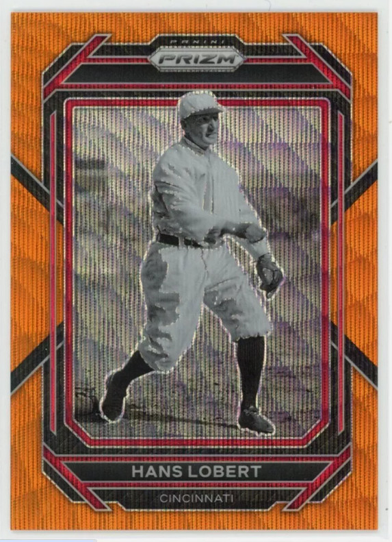 2023 Panini Prizm Hans Lobert #224 Orange Wave Holo 27/50 Cincinnati Reds ELDX