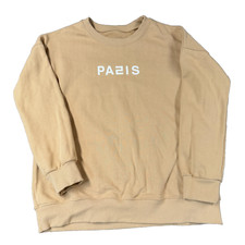 Paris Sweatshirt Womens Large Brown Pa2is Brown Graphic Print Crewneck Travel