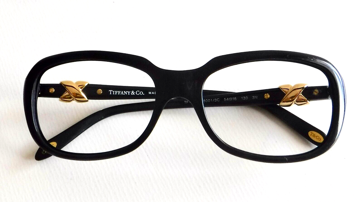 ティファニー　サングラス　TF4023 8001/3C 美品 Tiffany & Co. TF 4023 8001/3C Square Black Knots Sunglasses Frame
