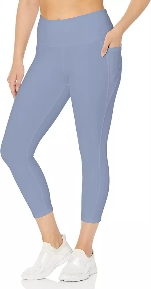 NWT Danskin Curved Contour Capri Leggings High Rise Tempest Blue