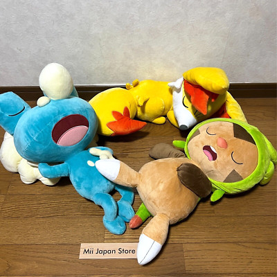 Pokemon Center Fennekin Froakie Chespin Sleeping Hatuyume First Dream Plush Doll