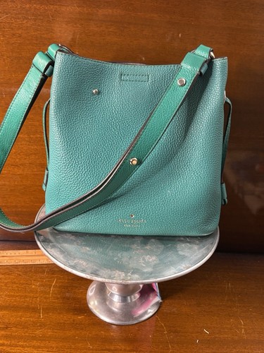 Kate Spade Purse New York Marti Kelly Green Pebbled Leather Small Bucket Bag - Picture 9 of 13