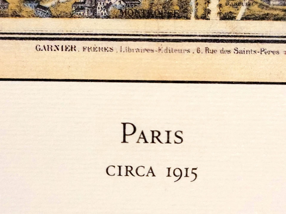 Nuevo mapa monumental de París alrededor de 1915 mate y enmarcado 17x15 Foto 3 de 4