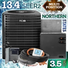 3.5 Ton 13.4 SEER2 R32 Central Air Conditioning Unit & Evaporator Coil AC System
