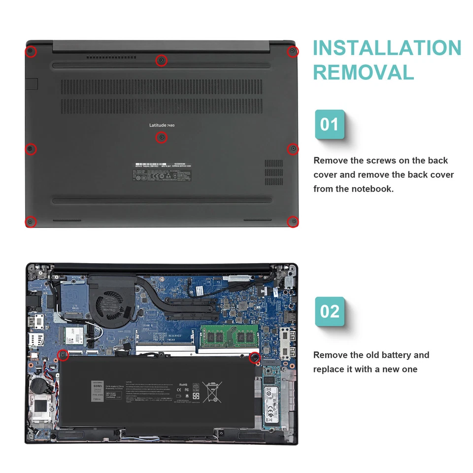 LOTE 1-50 Bateria F3ygt Para Dell Latitude E7280 7380 E7480 E7390 7390 7480 7490 - Imagem 4 de 4