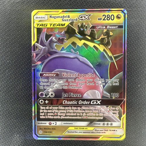Naganadel & Guzzlord GX 158/236 Cosmic Eclipse NM/LP Ultra Rare Pokemon Card