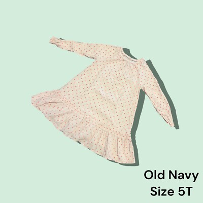 Old Navy Big Girls Heart Long-Sleeve Summer Swing Dress Size 5Y | eBay