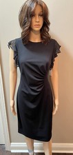 NWT Shelby & Palmer Black Ruffle Sleeve Sheath Dress Dress Sz10