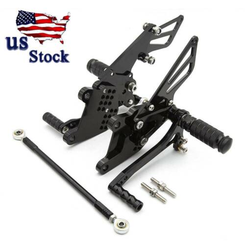 CNC Footrests Rear Set Foot Pegs Rearset For Kawasaki ZX10R 2005 2007-2009 2010 - Foto 1 di 9