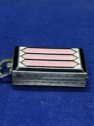 Antique Enamel Solid SILVER Pendant Ovida Watch C Bucherer Ribbon Albert Ce 1930 - Picture 3 of 24