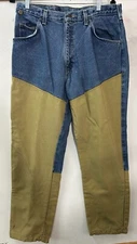 Vintage Wrangler Jeans Mens 36X30 Brush Pants Briar Hunting Double Knee Front
