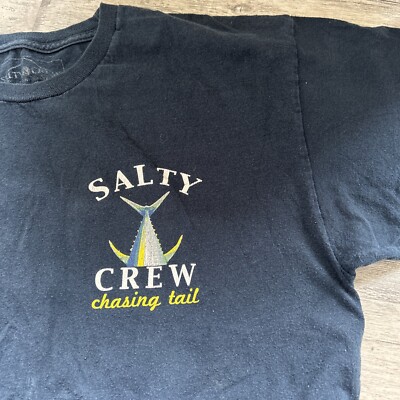 Salty Crew T Shirt Chasing Tail Mens Large Navy Blue Casual  Short Sleeve Logo
