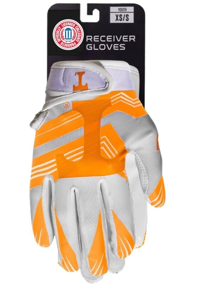 Tennessee Volunteers Kids Receiver Gloves (Youth XS/S