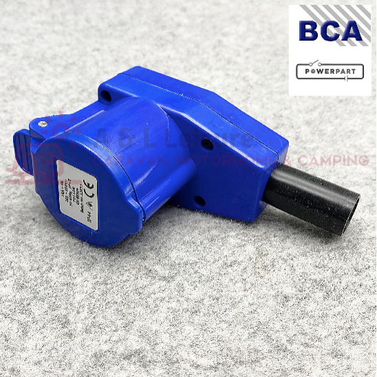 Mains Hook Up 240v Inlet Socket 90 Degree Right Angle Caravan, Motorhome  PO110N
