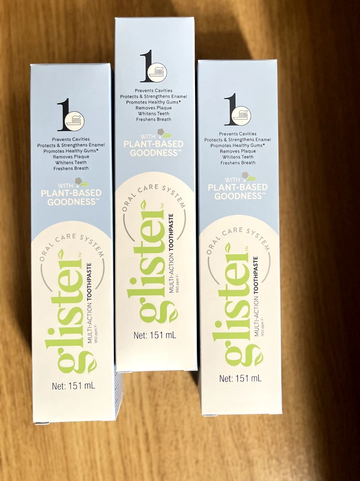 3X Amway GLISTER Multi-Action Fluoride Toothpaste 150ml/200g - Great UK Offer