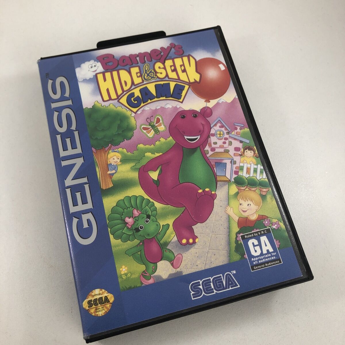 BARNEY HIDE AND SEEK Game Sega Genesis Complete With Box TESTED 10086015348