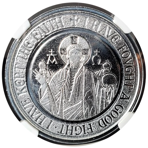 2021 SAMOA SILVER 2T ALPHA & OMEGA JESUS 1OZ SILVER NGC MS70 FINEST KNOWN PM0094