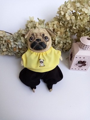 Pug, a nice dog, Textile toy
